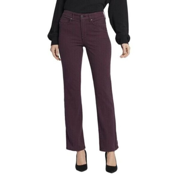 NYDJ Denim - NYDJ Marilyn Bridge Cherry Stripe Straight Leg Jean Size 4